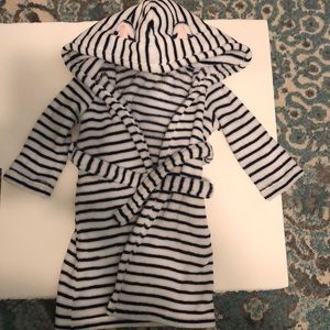 Gap plush stripe hooded cat robe
